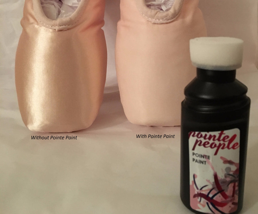 No calomine required when you can matte pancake your pointe shoes with Pointe Paint by PointePeople 